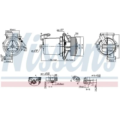 Abbildung von NISSENS 890172 Kompressor CR 10 12 PAG 46 YF R 134a, 1234yf NISSAN: Micra 3, Note I, C+C 3
