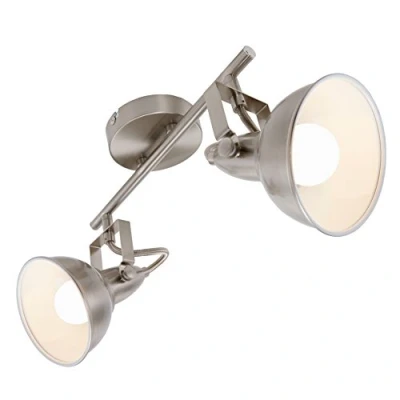 Abbildung von Briloner Leuchten Deckenspots 2049 022, schwenkbar, retro, ohne Leuchtmittel, Warmweiß, Deckenlampe, 30,4x10x18,1cm, Satin Weiß, max.40W, E14, Wohnzimmer