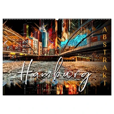 Abbildung von Hamburg abstrakt (Wandkalender 2025 DIN A2 quer), CALVENDO Monatskalender