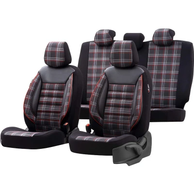 Abbildung von Otom Sports GTI 801 Sitzschonbezug schwarz/rot, grau Textil
