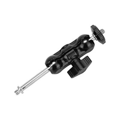 Abbildung von SZRIG Mini Kugelkopf Halterung mit Langer verlängerter 6,35 mm (1/4 Zoll) Gewindeschraube für Kamera Zubehör, Schwarz