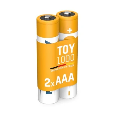 Abbildung von ANSMANN Toy NiMH Akku Micro AAA Typ 1000 (min. 800 mAh) maxE 2er Papierblister Nickel Metallhydrid / 1,2 V mit sehr geringer Selbstentladung durch Technologie