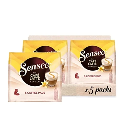 Abbildung von Senseo Pads Café Latte Vanilla, 40 Kaffeepads, 5er Pack, 5 x 8 Getränke, 460 g