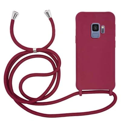 Abbildung von MyGadget Handykette für Samsung Galaxy S9 [ Hülle mit verstellbaren Band ] TPU Handyhülle Handyband zum Umhängen Kordel Schnur Case Schutzhülle Bordeaux Rot