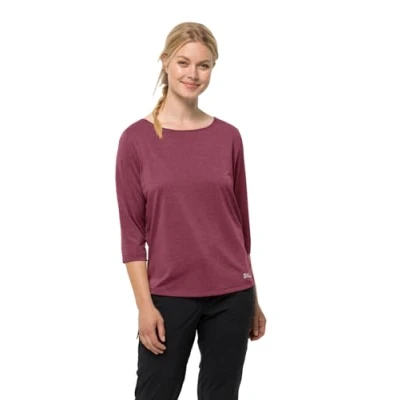 Abbildung von Jack Wolfskin JWP 3/4 T W Langarmshirt, Damen, Größe: XS, Sangria red