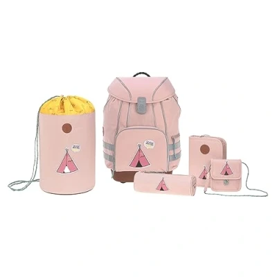 Abbildung von Lässig School Adventure TIPI Set Schulranzen für Kinder, Größe: One Size, Rose