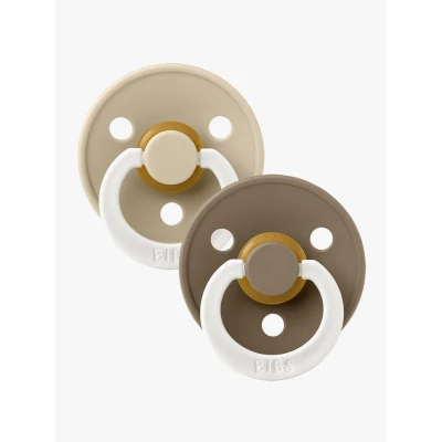 Abbildung von BIBS Schnuller Colour 2er Pack Latex Größe 1, Vanilla Glow/Dark Oak Glow