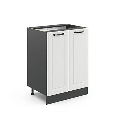 Abbildung von Vicco Küchenunterschrank R Line, Weiß Landhaus/Anthrazit, 60 cm ohne Arbeitsplatte
