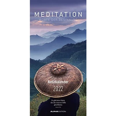 Abbildung von Meditation 2022 Sreifenkalender 22 x45 cm mit einer Spalte für Geburtstage und Eintragungen Familienkalender Familienplaner: Worte der Besinnung