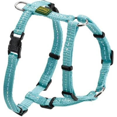 Abbildung von HUNTER TRIPOLI Hundegeschirr, kleine Hunde, Nylon, reflektierend, robust, S, hellblau