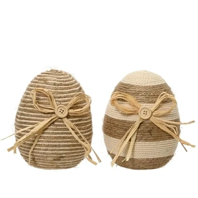 Abbildung von Kaemingk Osterei, Osterei aus Baumwolle &amp; Jute 8x11cm Braun / Beige 1 Stück sortiert