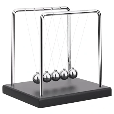 Abbildung von QLKUNLA Newtons Cradle Balance Balls Wissenschaft Physik Gadget Desktop Dekoration Kinetische Bewegung Spielzeug für Haus und Büro