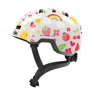 Abbildung von ABUS Kinderhelm Skurb Kid robuster Fahrradhelm im Skater Look mit Platz für einen Zopf und vielfältigen Designs Mädchen Jungen Beige, Größe M