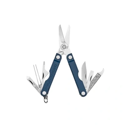 Abbildung von Leatherman Micra Edelstahl Schlüsselanhänger Multi Tool mit Schere &amp; 9 Werkzeugen, Marineblau