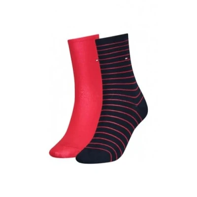 Abbildung von Tommy Hilfiger Women SOCK Small Stripe 2 PACK Socken, Damen, Größe: 39 42, Red/navy