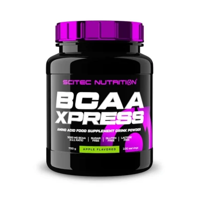 Abbildung von Scitec Nutrition BCAA Xpress, Zucker , Gluten &amp; Laktosefrei, 5g reine BCAA, Muskelaufbau Wachstum, 2:1:1 Aminosäurenverhältnis, aromatisiert leicht zu mischen, 700 g, Apfel