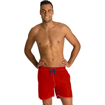 Abbildung von ARENA Herren Badehose Boxer Fundamentals Solid Badeshort, Fluo red Shark, XL