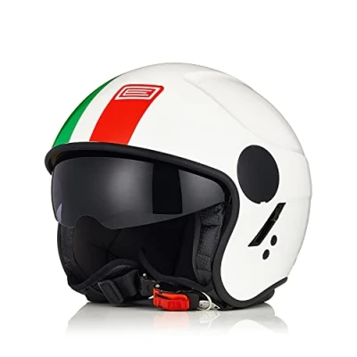 Abbildung von ORIGINE Motorradhelm Jethelm Rollerhelm mit Visier ECE Zertifizierung (Basic Italy White,XS)