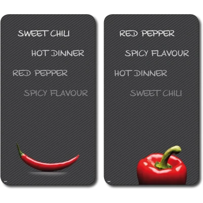 Abbildung von KESPER Schneide und Abdeckplatte &quot;Paprika Chili&quot;, (Set, 2 tlg.), praktisch unzerbrechlich mit Schiefer Dekor