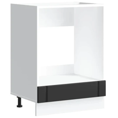 Abbildung von vidaXL Herdumbauschrank Lucca Schwarz Holzwerkstoff, Backofenschrank, Herdschrank, Ofenschrank, Küchenofenschrank, Küchenherdschrank