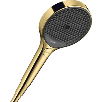 Abbildung von hansgrohe Duschkopf Rainfinity Regendusche (130mm, 3 Strahlarten) Polished Gold Optik