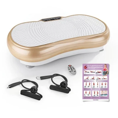 Abbildung von VITALmaxx Vibrationsplatte Ganzkörperplatte Vibrotrainer inkl. Expanderbänder 99 Stufen, 200,00 W, 4 teilig
