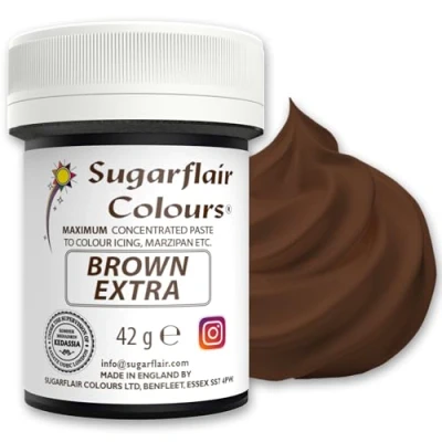 Abbildung von Sugarflair Lebensmittelfarbe Max Konzentriert Brown Extra, Lebensmittel Farbstoff Hoch für Marzipan und Fondant, Concentrate Paste Colour 42g