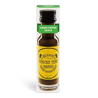 Abbildung von Mexican Tears® Green Pepper Sauce 3er Pack, scharfe aus Chili &amp; Meersalz, perfekt als Grill Zubehör für BBQ Sauce, Pulled Pork zum Aufpeppen von Suppen [3x100ml Chilisauce]