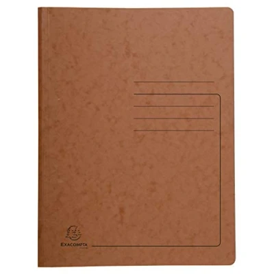 Abbildung von Exacompta Art. Nr. 240238E Karton mit 25 Heftmappen aus Glanzkarton 355 g/m² bedruckter Einband FSC® zertifizierte Mappe Maße 24 x 32 cm für DIN A4 Tabak