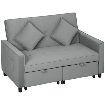 Abbildung von HOMCOM Schlafsofa 4 in 1 Sofa, Verstellbare Couch, Sofabett Teile, für Wohnzimmer, Schlafzimmer, Grau