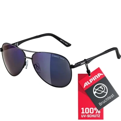 Abbildung von ALPINA A 107 Verspiegelte und Bruchsichere Sonnenbrille Mit 100% UV Schutz Für Erwachsene, black matt, One Size
