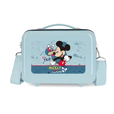 Abbildung von Disney Mickey Road Trip Anpassbarer Kulturbeutel mit blauem Schultergurt 29 x 21 15 cm, starres ABS, 9,14 l, 0,6 kg