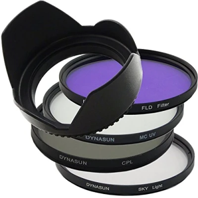 Abbildung von DynaSun Kit Pro 55mm CPL Zirkular MC UV Multicoated mit Pol/Fluoreszenz Filter, Skylight und Gegenlichtblende