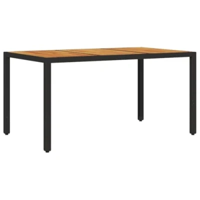 Abbildung von vidaXL Gartentisch mit nholz Platte Schwarz Poly Rattan (4 St)