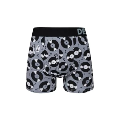 Abbildung von Dedoles Boxershorts Herren &amp; Jungen Unterwäsche Trunks Baumwolle lustige Designs Dinosaurier Hamster Spiele Maulwurf Geschenk, Farbe: Grau, Motiv: Langspielplatten (Boxershorts), Gr. M