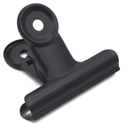 Abbildung von Coideal 12 Pack Large Black Bulldog Binder Büroklammern / Metallscharnierclip Dateiklemmen für Kunsthandwerk, Lebensmittelbeutel, Zeichnungen, Fotos zu Hause Küche und Büro
