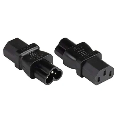 Abbildung von Good Connections® Stromadapter Kaltgeräte Stecker C6 (gerade) an Buchse C13 (gerade), UL Netzadapter/Netzleitungsadapter SCHWARZ