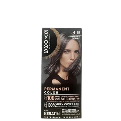 Abbildung von Syoss Permanent Coloration Haarfärbemittel, 4.15 Smoke Chrome 115 ml