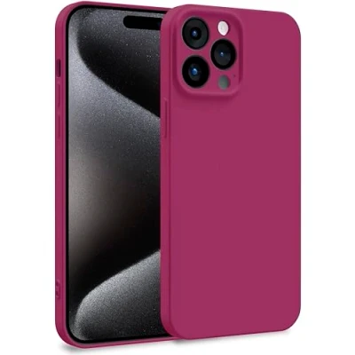 Abbildung von MyGadget Hülle für iPhone 15 Pro Max Zweilagige Handyhülle mit Kameraschutz Cover Innenfutter &amp; Silikon außen Wein Rot