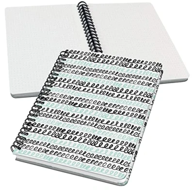 Abbildung von SIGEL JN622 Spiralblock Notizblock Bullet Journal Jolie, ca. A5, dot Lineatur, 120 Seiten, mintgrün/schwarz, vegan, aus nachhaltigem Papier hergestellt