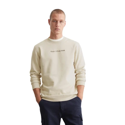 Abbildung von Marc O&#039;Polo Denim CREW NECK LOGO Sweatshirt, Herren, Größe: Large, Chalky sand