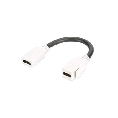 Abbildung von DIGITUS Keystone Kupplung HDMI 2.0 Für DN 93832 Mit 12 cm Kabel Reinweiß (RAL 9003)