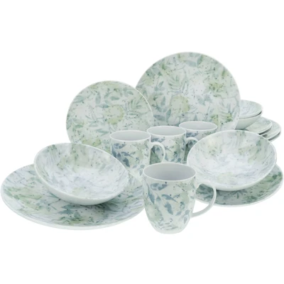 Abbildung von CreaTable Kombiservice &quot;Geschirr Set Home Tropical&quot;, (Set, 16 tlg., Kaffeeservice und Tafelservice im Set, für 4 Personen), Service, Used Vintage Look, Teile, Personen