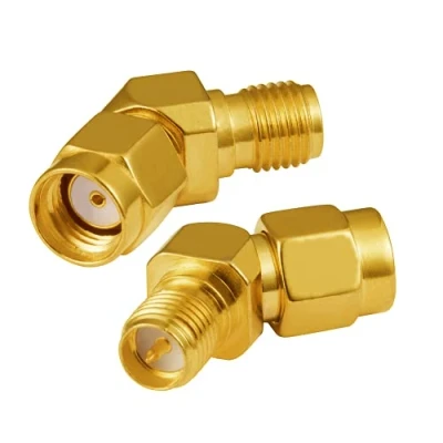Abbildung von Vecys WiFi Adapter RP SMA Stecker zu Buchse Winkel rechts 135 RF für Koaxialkabel PCI Karte Antenne Router Drahtloses WLAN Netzwerk 3G 4G (2 STK.)