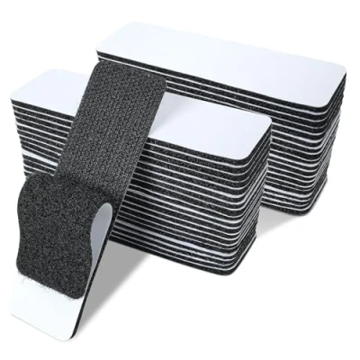 Abbildung von 40 Stück Klettband Selbstklebend Extra Stark 3CM x 10CM, Doppelseitig mit Klettverschluss, für Stoff, Befestigung, Organisation und Aufbewahrung, Schwarz