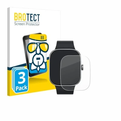 Abbildung von BROTECT Schutzglas für Xiaomi Redmi Watch 4 (3 Stück) Schutzfolie Panzer Folie Glas [Extrem Kratzfest 9H, Anti Fingerprint, Ultra Transparent]