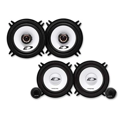 Abbildung von MEDIADOX Front/Heck 13cm/130mm Auto Lautsprecher/Boxen/Speaker Komplett Set von Alpine kompatibel mit Renault (II)