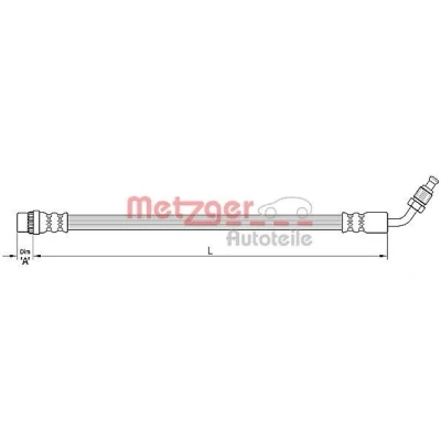 Abbildung von METZGER 4110210 Bremsschläuche 460 RENAULT: MASTER 2 Bus, Kasten, Pritsche/Fahrgestell, OPEL: Movano A Kastenwagen