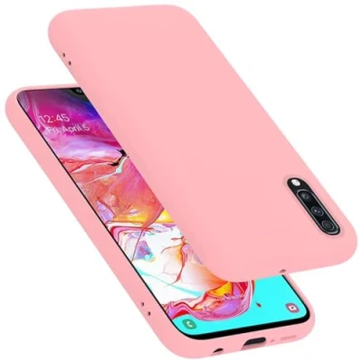 Abbildung von Cadorabo Hülle kompatibel mit Samsung Galaxy A70 / A70s Silikon Handyhülle für Case aus flüssigem stoßfeste dünne TPU Schutzhülle Liquid PINK