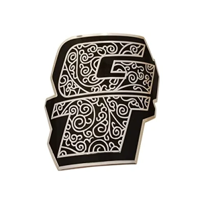 Abbildung von Gepinke Bike Head Badge Soft Aluminum Decals Stickers for MTB BMX Folding Bicycle Front Frame Steam Cycling Accessories Emblem Tube DIY (GT (Black)) In picture